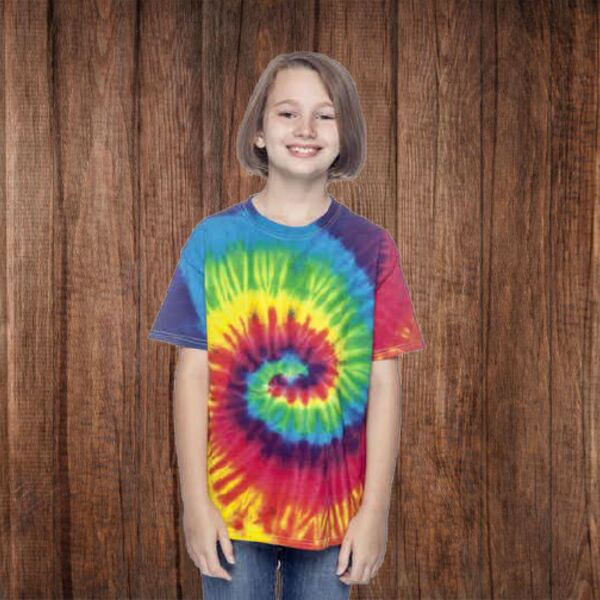TD955 Youth Multi-Color Spiral T-Shirt Thumbnail